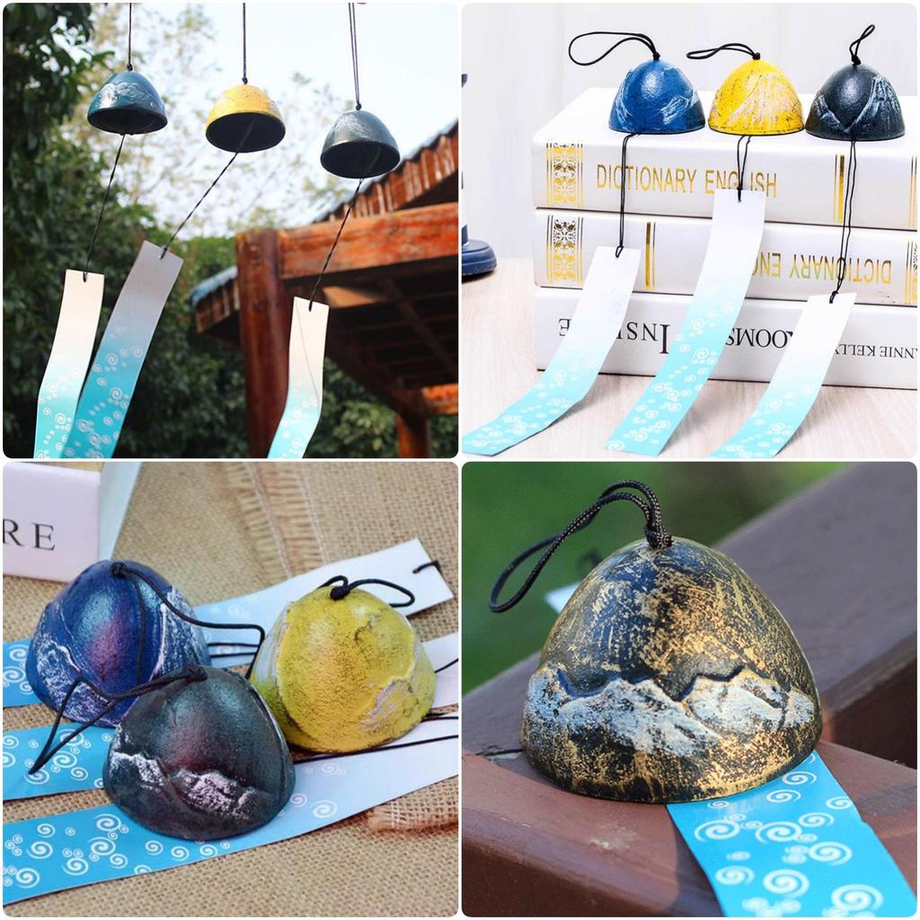 TARATI Iron Wind Japanese Mount Fuji Retro Interior Hanging Metal Wind Garden for Home Soothing Summer Blue Chime, Style, Design, Ornament, Chime,