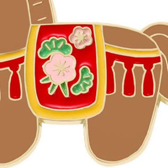 Brooch Pin 2026 Zodiac Horse Brooch Zinc Alloy Enamel Shirt Collars Scarves Badge Traditional Culture Jewelry