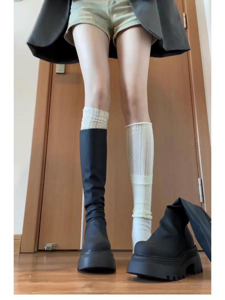 Tall Knight Boots 2026 Autumn New Collection Thick Bottom British Style Not Over Knee Thick Heel Boots for Women