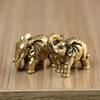 Retro Lucky Elephant Statue Solid Copper Animal Sculpture Blessed Elephan Miniatures  Home Decor