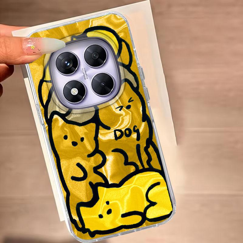 For Redmi Note 14 Pro Plus 13 10 11 12 Pro 13 Xiaomi 14T Pro 13T Poco X3 X5 Pro 5G Phone Cover Cute Purple Cat For Redmi 14C Bag