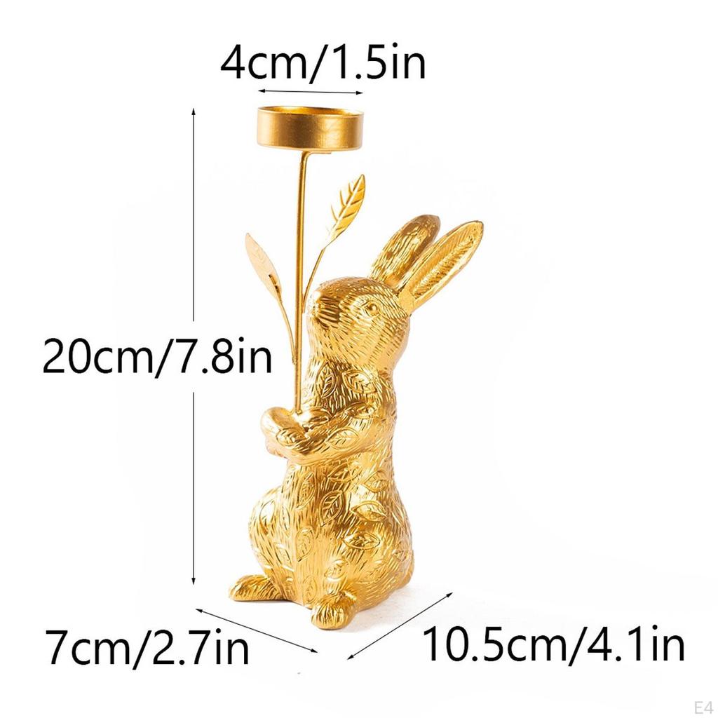 Candle Holder Bunny Decor Elegant Table Centerpiece for Bedroom Room Wedding Standing