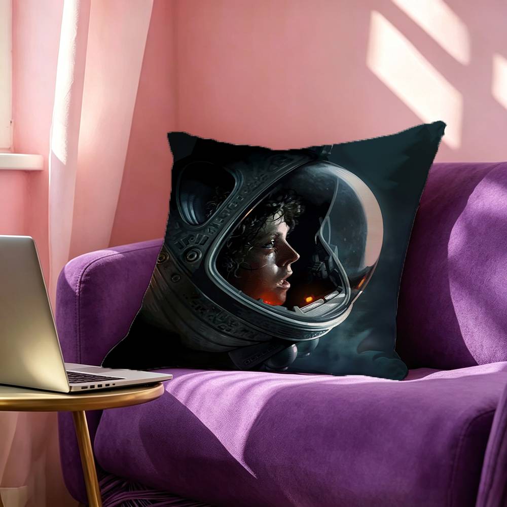 Horror Movies Alien Film Pillow Case Square DoubleSided Sofa Cushion Cover Bedroom Bedside Pillow