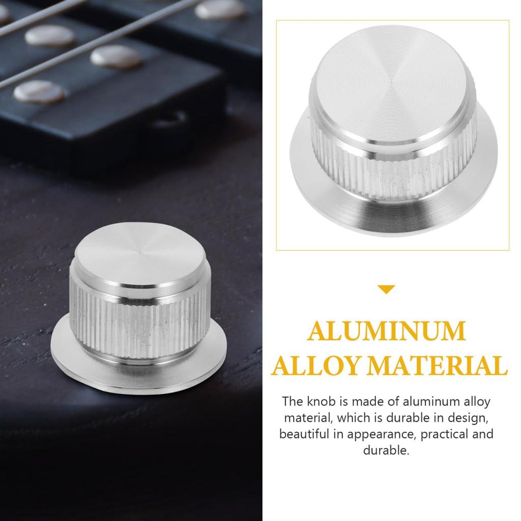 ERINGOGO Guitar Volume Knob Aluminum Alloy Durable Replacement Potentiometer Knob DIY Compatible for Audio Amplifier Silver