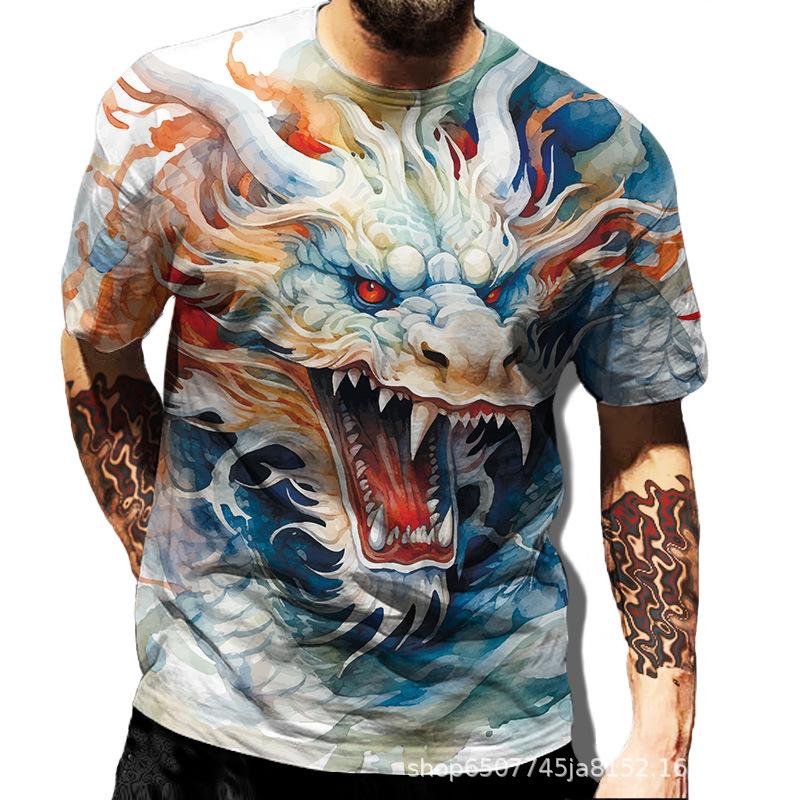 Dragon Series 3D Printed Men's Casual Short Sleeved T-shirt Men's T-shirt