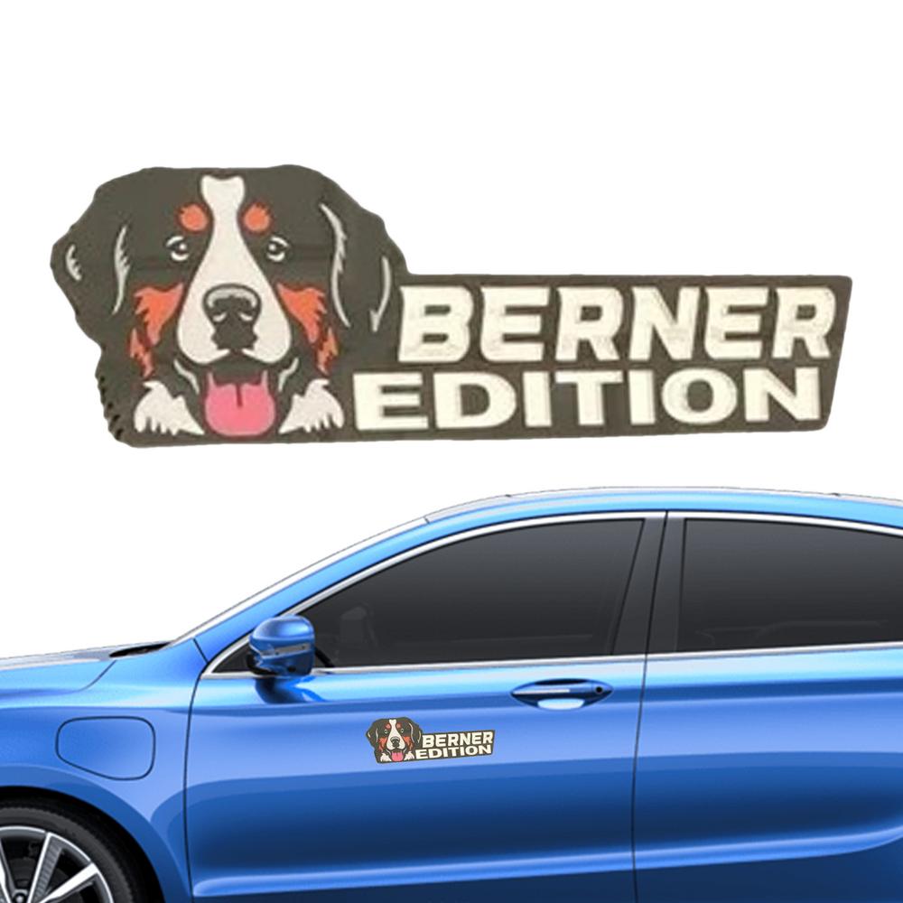 Dog Badge Sticker Acrylic Cute 3D Dog Emblem Precise Cut Fun Car Exterior Decorations Rectangle Car Emblems And Badges For Cars