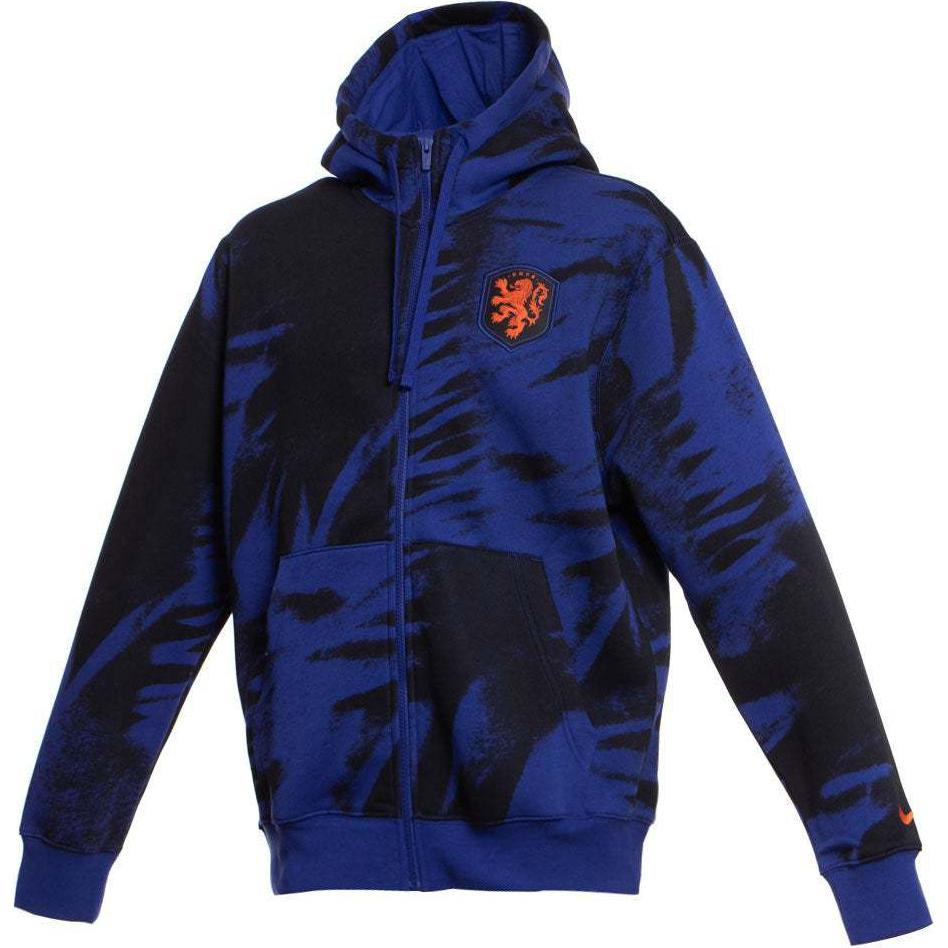 Nike All Over Print Zip Up Sports Hoodie Men jackets Blue DH4960-010