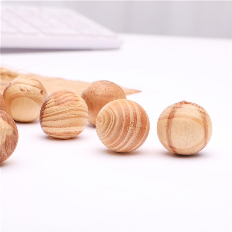 10Pcs wooden block wooden strip wardrobe mothballs wooden beads wooden ball wardrobe deodorant ball