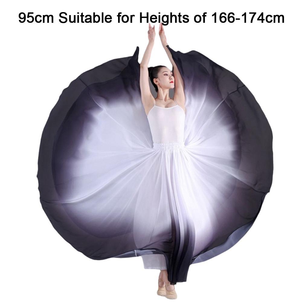 Gradient Color Dance Training Skirt Flowing Chiffon 720 Degree Classical Dance Skirt Big Swing Long Maxi Ballet Skirt
