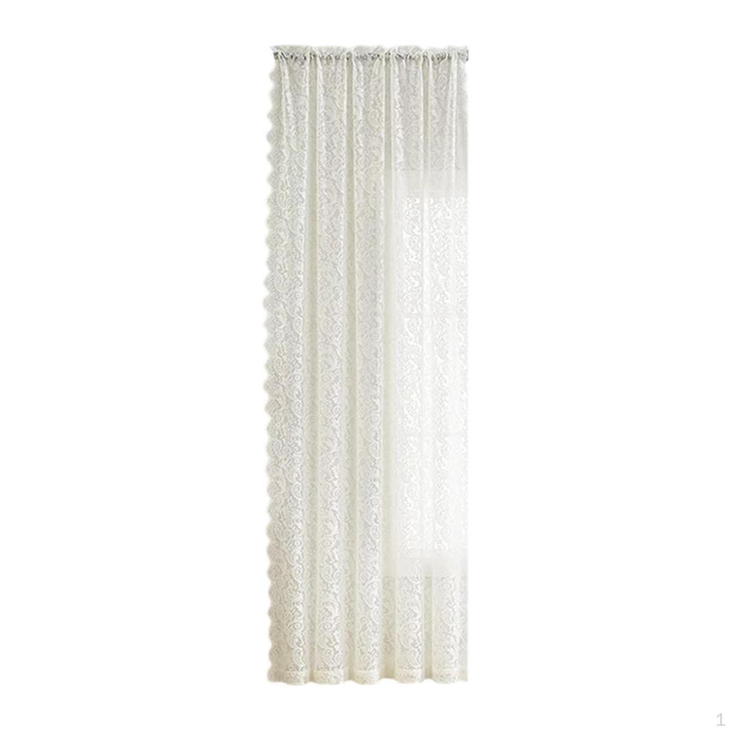 Bedroom Lace Curtain Drop Net Car Ties Breathable Floral Panel Window Boiled Drapes Wedding