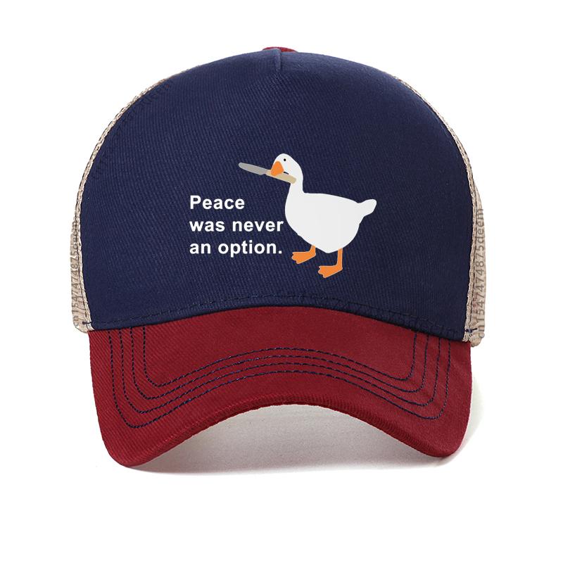Sudadera Hombre Peace Was Never An Option Goose Men Hat Unisex Untitled Goose Games Funny  Adventure Casual Baseball Cap Hats