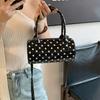 New Handbag Shoulder Bag Polka Dot PU Leather Tote Bag Barrel Shape Mini Top Handle Purse Women