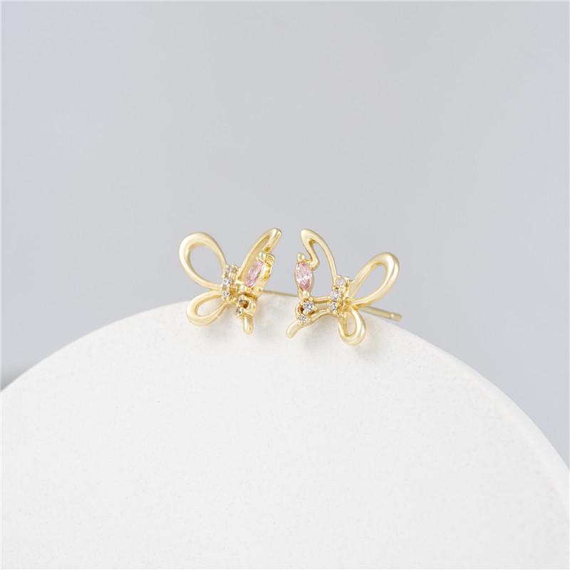 Arvaleff 925 Sterling Silver Butterfly Stud Earrings, Classic 14k Electroplated Design, Unique and Stylish Jewelry.