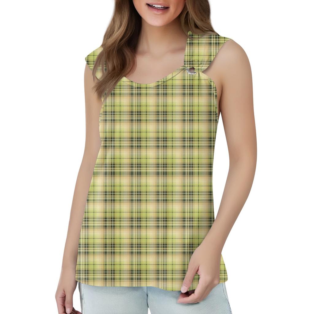 Damen Tank Top mit V-Ausschnitt, Basic, bedruckt, lässig, fließend, ärmellos, tiefer Seitenausschnitt, Tops für Damen