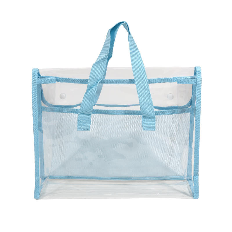 PVC Self Stick File Bag Large Capacity Waterproof Expandable Document Folder Transparent Handheld Portable Storage Organizer For Office School Home