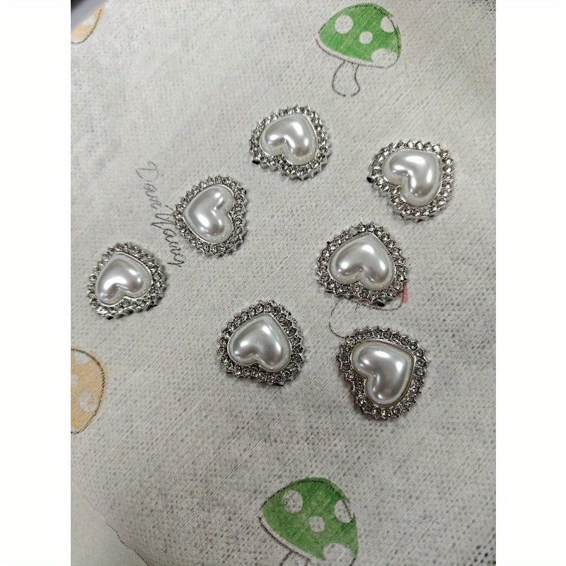 Heart-Shaped Rhinestone & Faux Pearl Decor Home Clothing Accessories DIY Jewelry Making Supplies