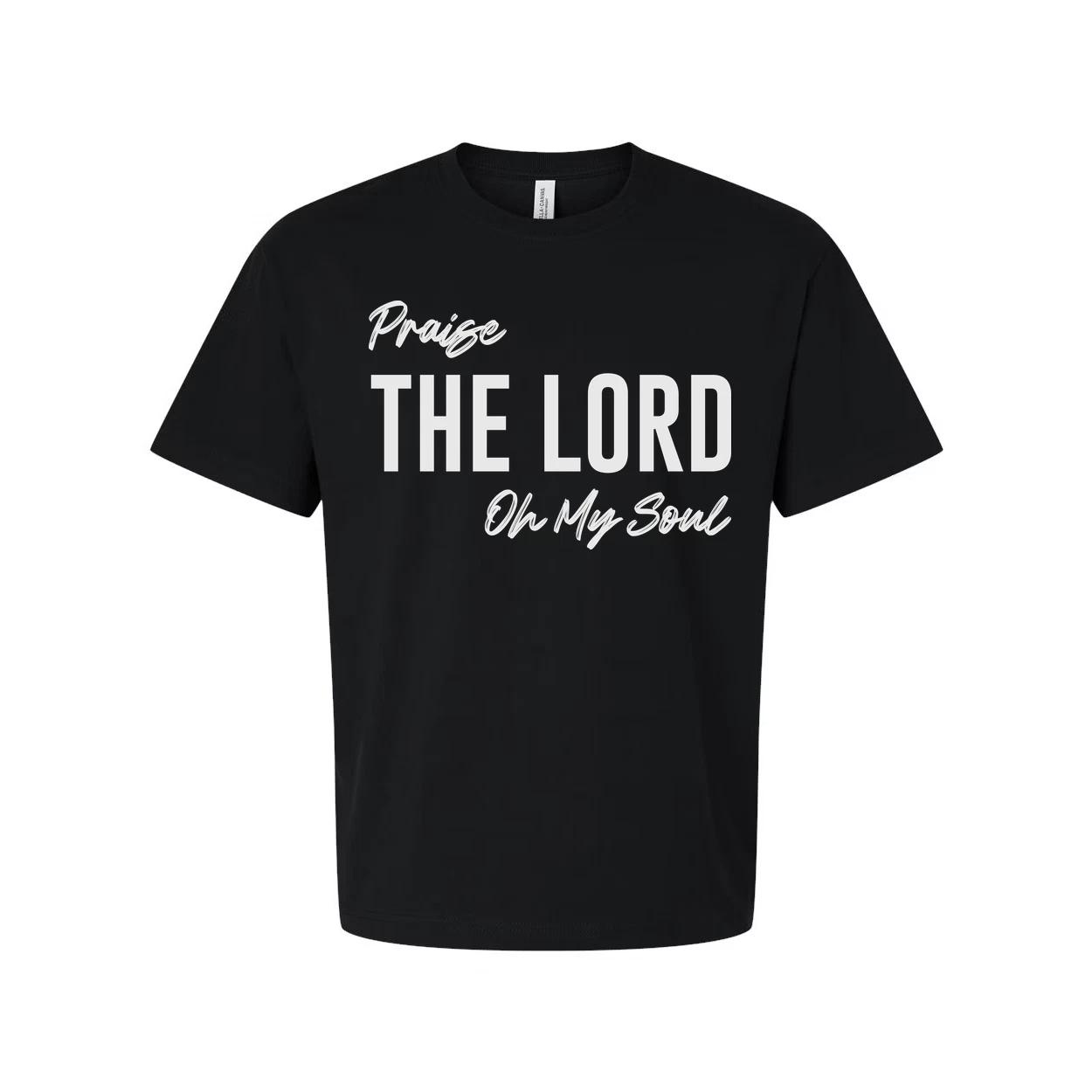 

Unisex Christian T Shirt With Large The Lord Praise On My Soul Graphic For Faith 4XL