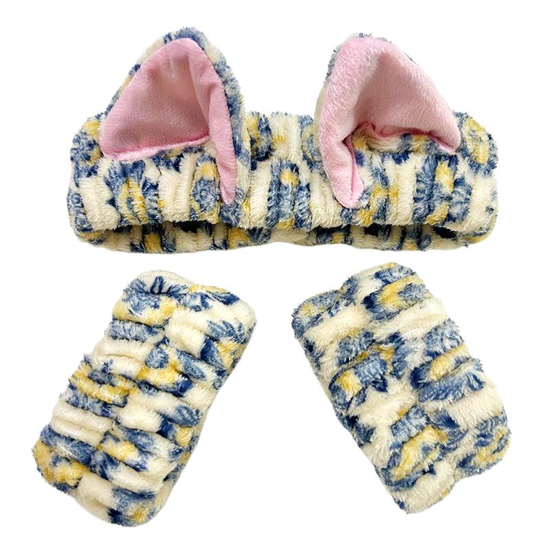 1 Set Absorbent Wristband Hair Styling Elastic Headband Plush Face Wash Cute Makeup Toiletries Multiple Colors