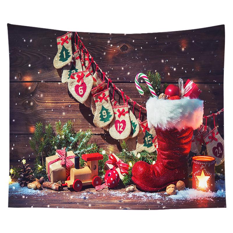 Christmas Tree And Fireplace Wall Printed Tapestry Gothic Aesthetic Decoration Halloween Living Room Perfect Party Decoration Ch