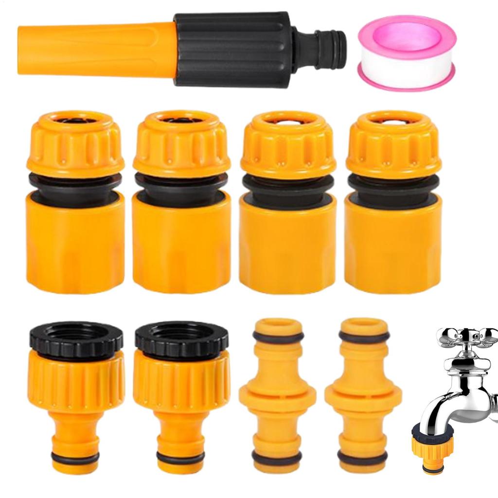 10pcs Hose Quick Connectors Set 1/4 Inch Faucet Adapter for Garden Irrigation Threaded Water Tap Connector Tool