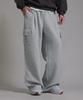 LIKE THE MOST Training Label Cargo Pintuck Wide Pants_Melange