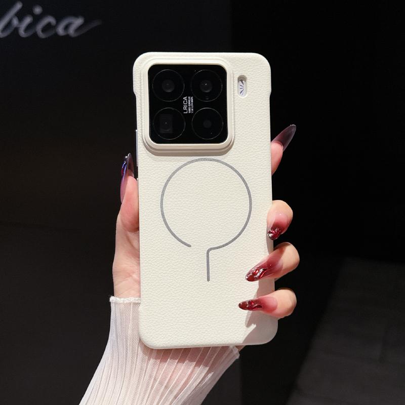 

Для Magsafe Магнитная Беспроводная Зарядка Однотонный Кожаный Без Бортика Жесткий ПК Чехол для Телефона Для Xiaomi 14 15 Ultra Pro Чехол-Бампер Xiaomi 14 светло-серый