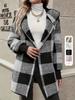 V 97291 Oversized Knit Plaid Cardigan