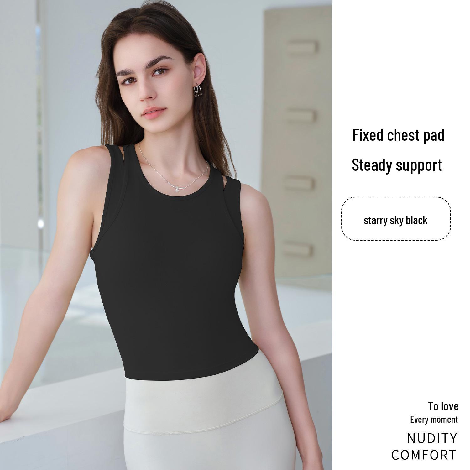 

Женский спортивный жилет для йоги Jiuyi Racerback со встроенными чашками и широкими бретелями XL