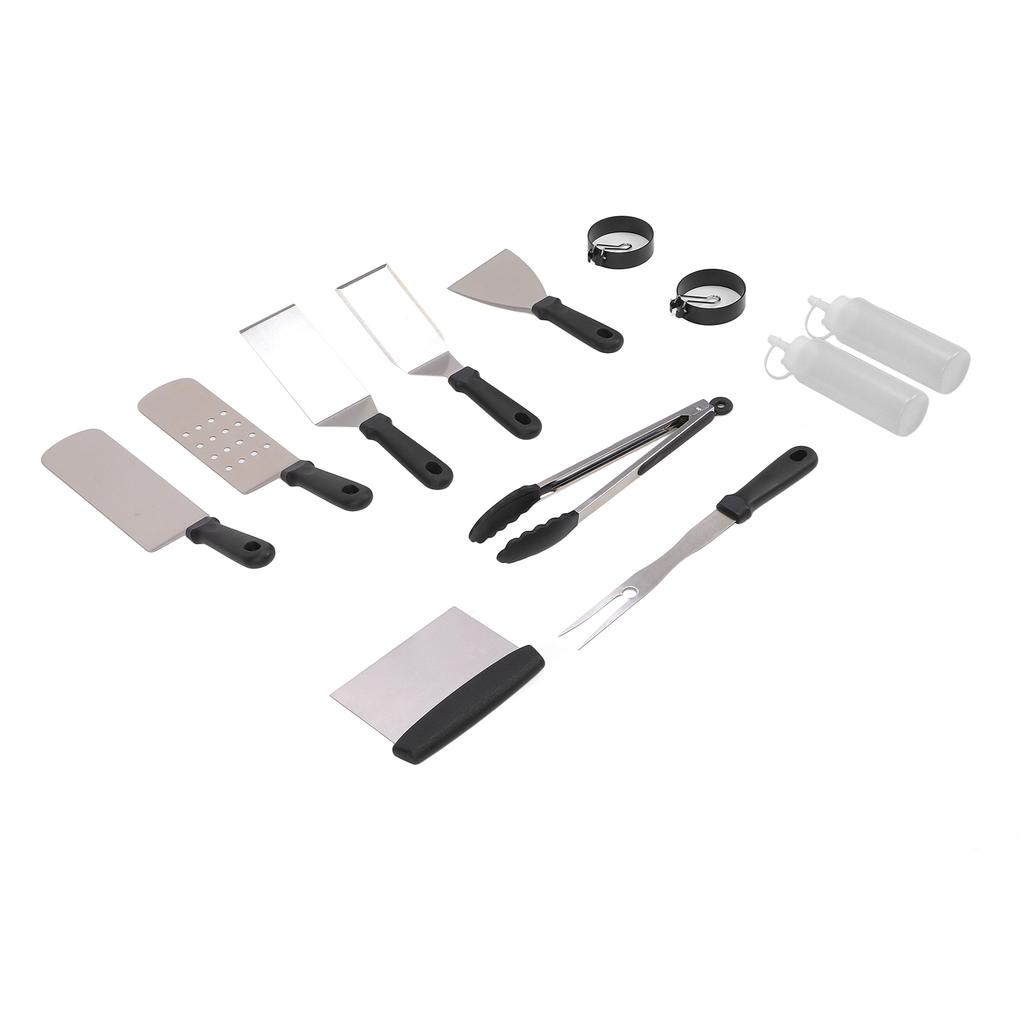 12Pcs Stainless Steel Grilling Kit Food Grade Material Heat Resistant BBQ Grill Tool Set with for