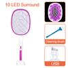 10LED Trap Mosquito Killer Lamp Electric Flies Swatter USB Rechargeable Summer Mosquito Trap Racket Anti Insect Bug Zapper 3000V