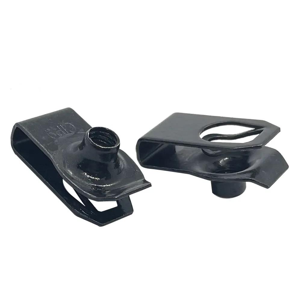 

10 шт. Болты кузова автомобиля U-образные гайки Клипсы M6 Винты Крышка двигателя Защита поддона Брызговик Защита Бампер Подкрылок Фиксатор Крепеж Заклепка Автоаксессуары 10pcs Clip