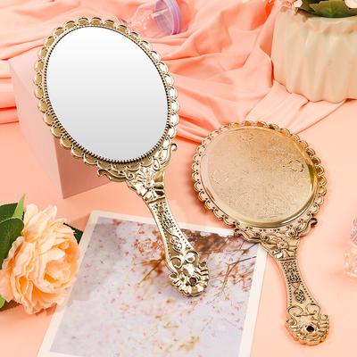 Vintage vyřezávané ruční toaletní zrcátko make-up zrcadlo SPA salon make-up Rukojeť ručního zrcátka Kosmetická kompaktní zrcátka pro ženy