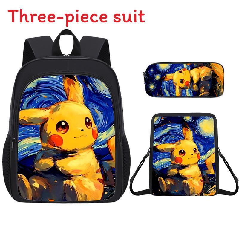 Pokemon Pikachu Childrens School Backpack With Lightweight Oxford Fabric For Elementary Students