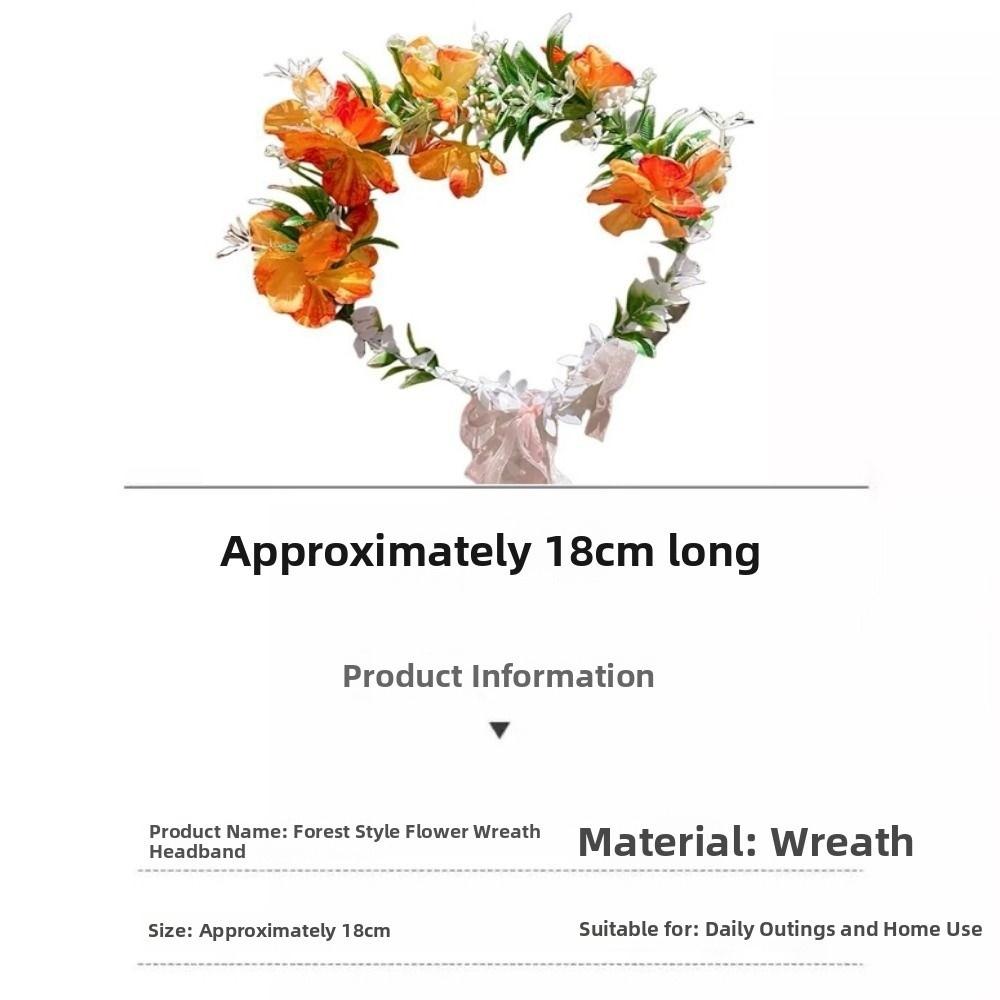 Colorful Women Wedding Floral Headband Diameter 18cm Fashion Bohemia Flower Crown Hair Accessories Multistyles