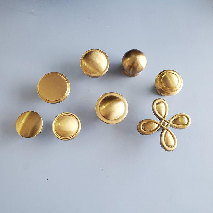 Brass Gold Flower Shape Cabinet Knob Pulls Polished Solid Brass Ball Kitchen Drawer Knob Handle