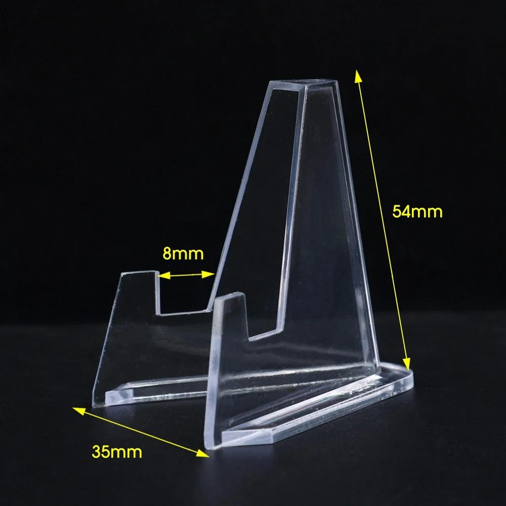 

20/1x Clear Acrylic Card Holder with Triangle Display Stand Idol Photo Protective Sleeves Transparent Gaming Trading Card Holder
