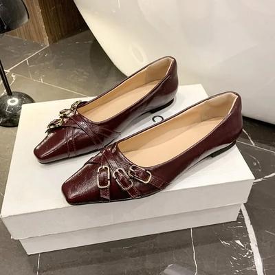 French Style High-End Feel Cross Strap Mary Jane Flats Women's Shoes 2025 Spring New Style Versatile Bean Shoes For Adults