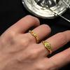 Exquisite Diamond Studded Geometric Female Ring Couple Style Yellow New Design Light Luxury Fashion Rings for Women Jewelry Gift