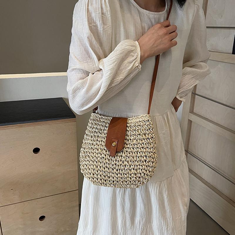 New Summer Shoulder Bag Grass Woven Crossbody Basg for Women Bohemian Beach Simple Designer Small Purses and Handbags 2026