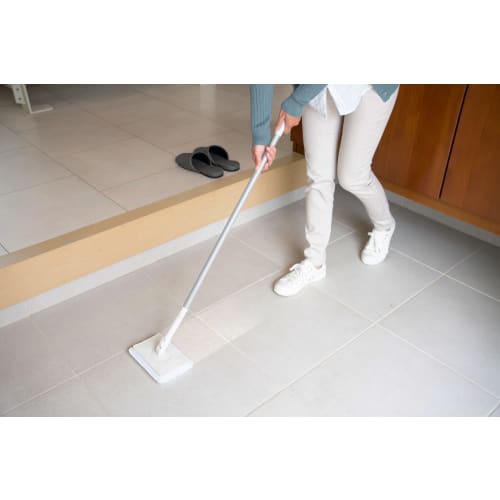Yamazaki Sangyo Brush for Balconies, Entrances, Tiles, and Decks, Sponge with Handle, Single Handle, Detachable Head, Brush Width 20cm x Total Length
