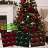 Shatterproof Plastic Flocked Xmas Baubles Flocked Velvet 8cm Tree Baubles Christmas Balls  Ceiling