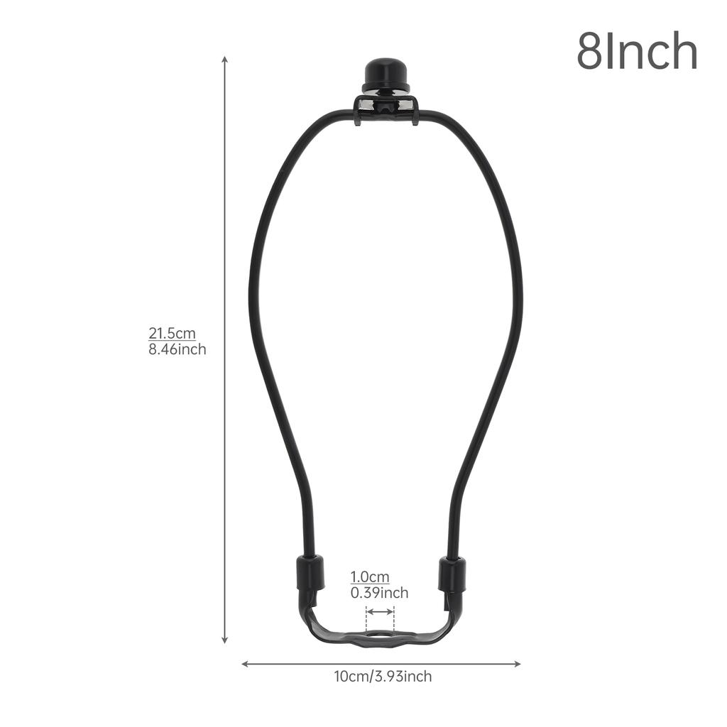 Black Lampshade Harp Holder Bracket with Finial Cap, Anti-Rust Lamp Parts for Table and Floor Lamp
