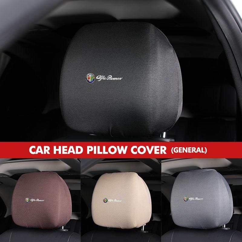 Car Seat Headrest Neck Pillow Dustproof Protective Cover For Alfa Romeo 159 Giulietta Giulia 147 Mito 156 159 166 GT Stelvio
