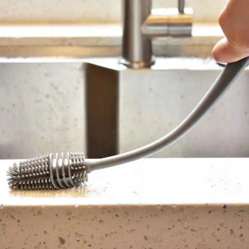 Heat-Resistant Bottle Cleaning Tool Long Handle Glass Cup Cleaner Silicone Bottle Brush  Home