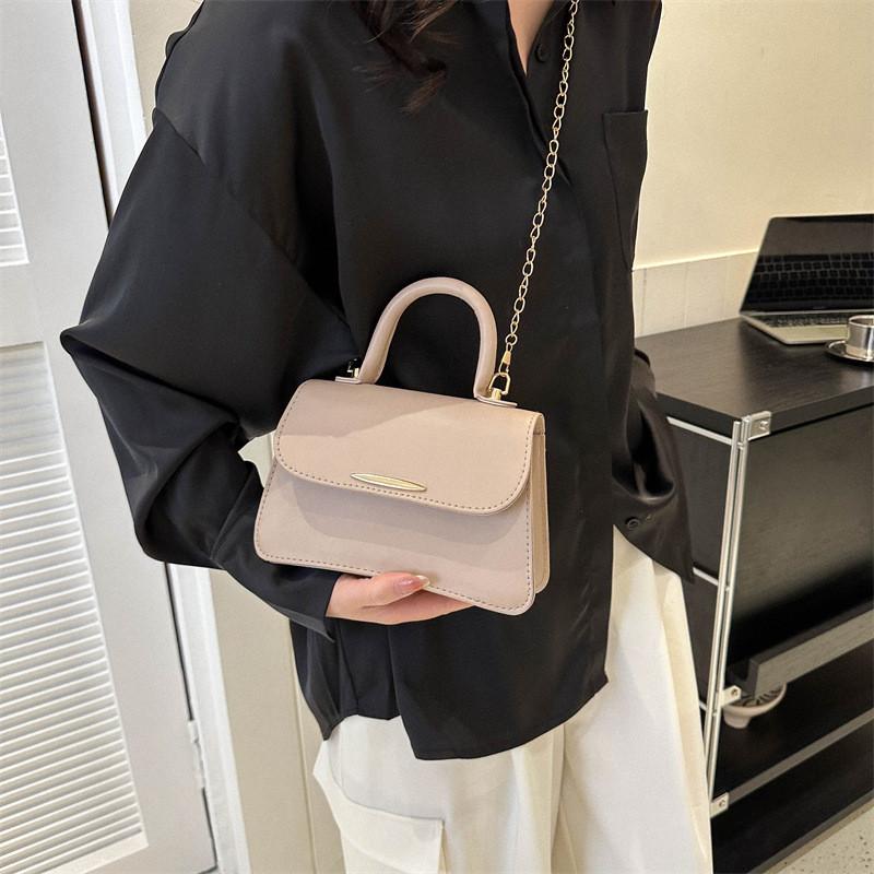 Chic Korean Style Chain Small Square Bag For Fall Trendy Casual Crossbody Handbag