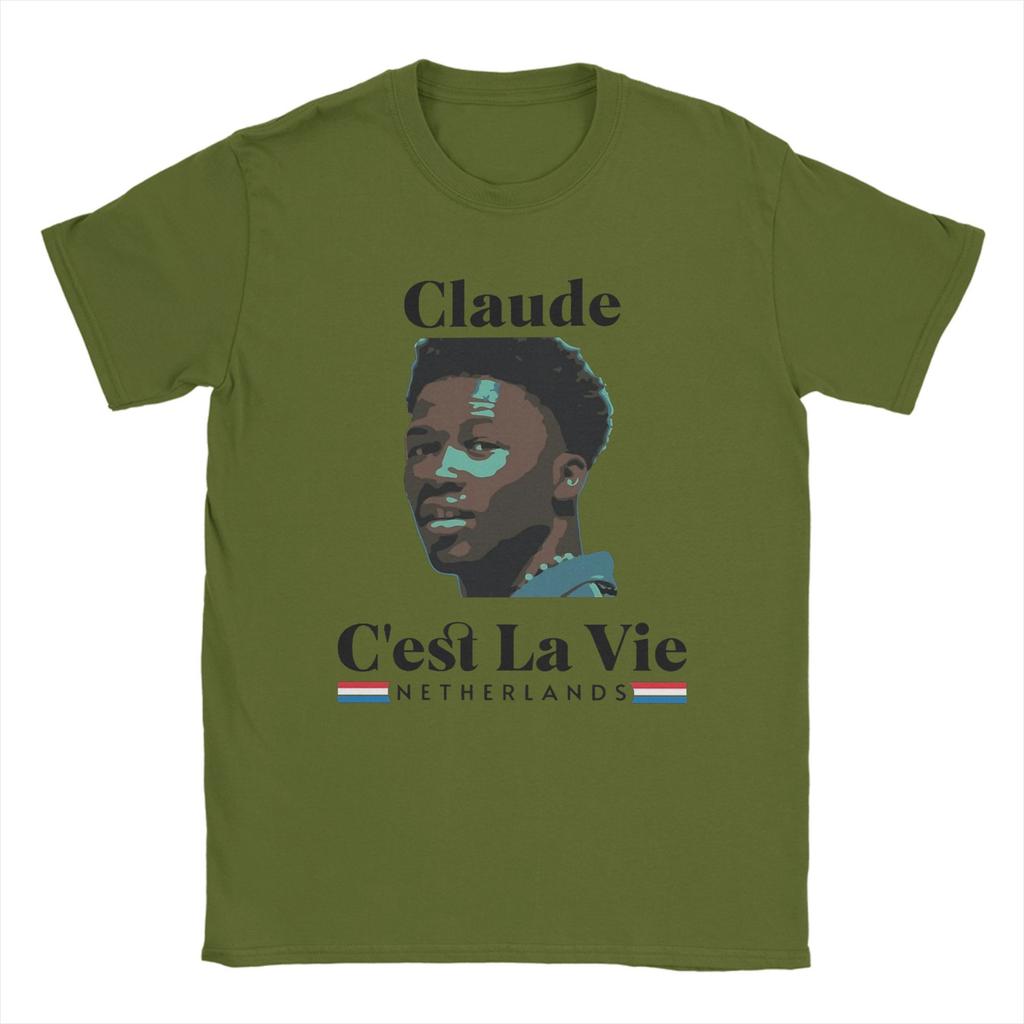 Netherlands claude eurovisions 2025 T-Shirt Men 100% Cotton Tee Shirt Round Collar Short Sleeve T Shirts Plus Size Clothing