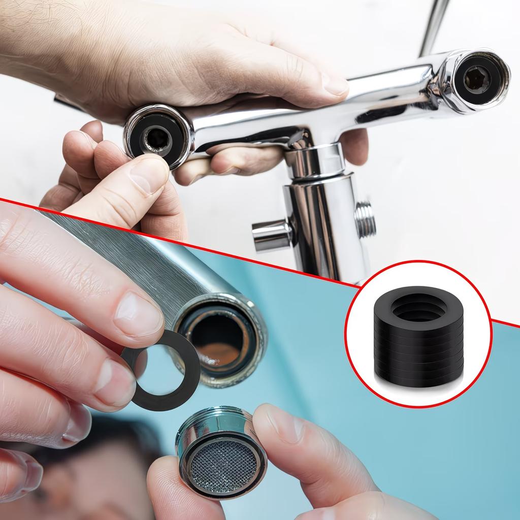 20pcs Garden Shower Hose Connection Seal Rubber Gasket, 1/2" Pipe Seal Ring for Hot & Cold Water, Drain Connector