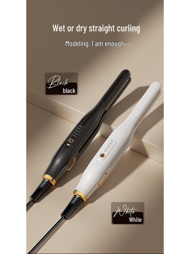 Men's Curling Iron & Straightener for Short Hair and Bangs - Volumizing Perm, High Skull Top Device