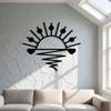 Modern Metal Wall Decor Iron Sunburst Design Easy Hang Adhesive Strips Housewarming Christmas Gift