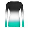 Women's And Winter Slim Fit Base T-shirt Fashionable Casual Gradient Regular Print U-neck Pullover Long Sleeved Top